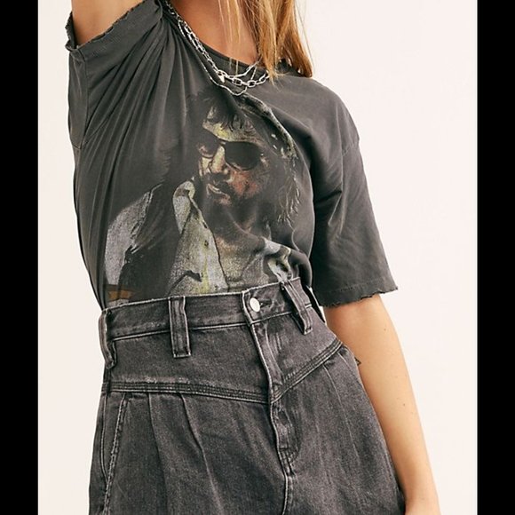 Free People Sidecar Mini Cotton Skirt-Sanded Black - Picture 7 of 12